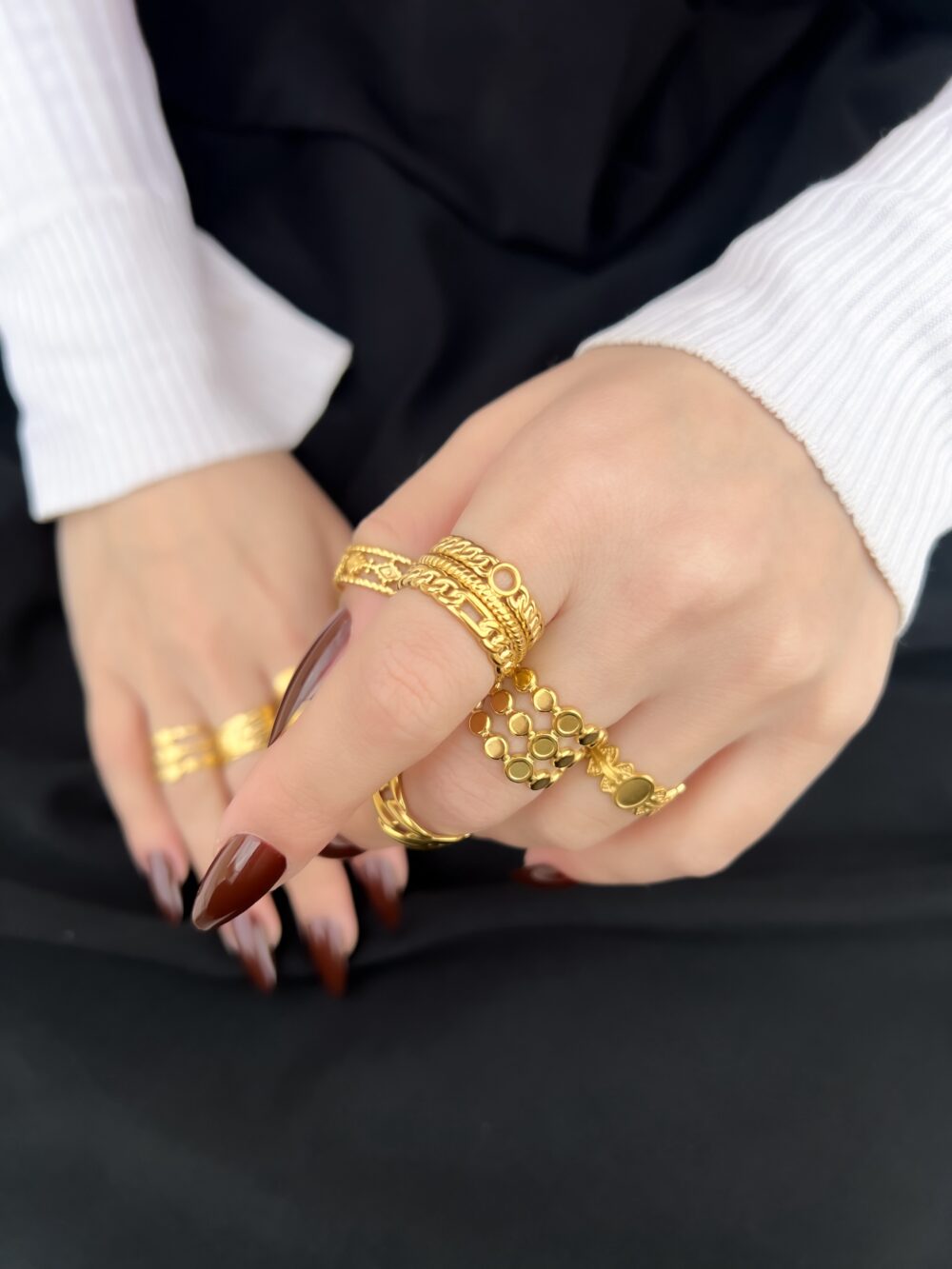 انگشتر ۳ لاین زنجیر - Image 3