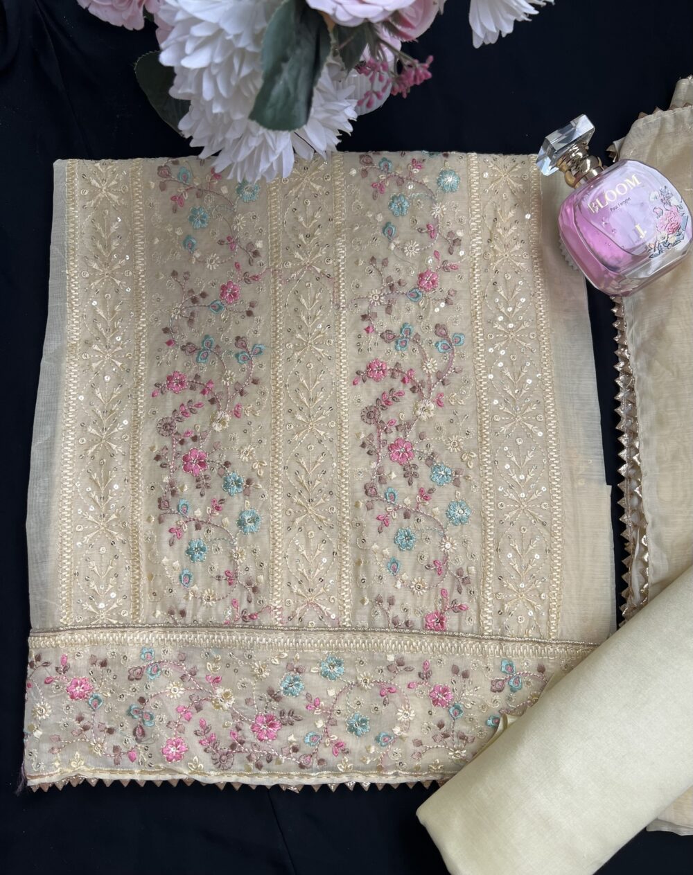 سوت پنجابی هندی مکمل خامک دوزی شده ( سه تکه ) - Image 5