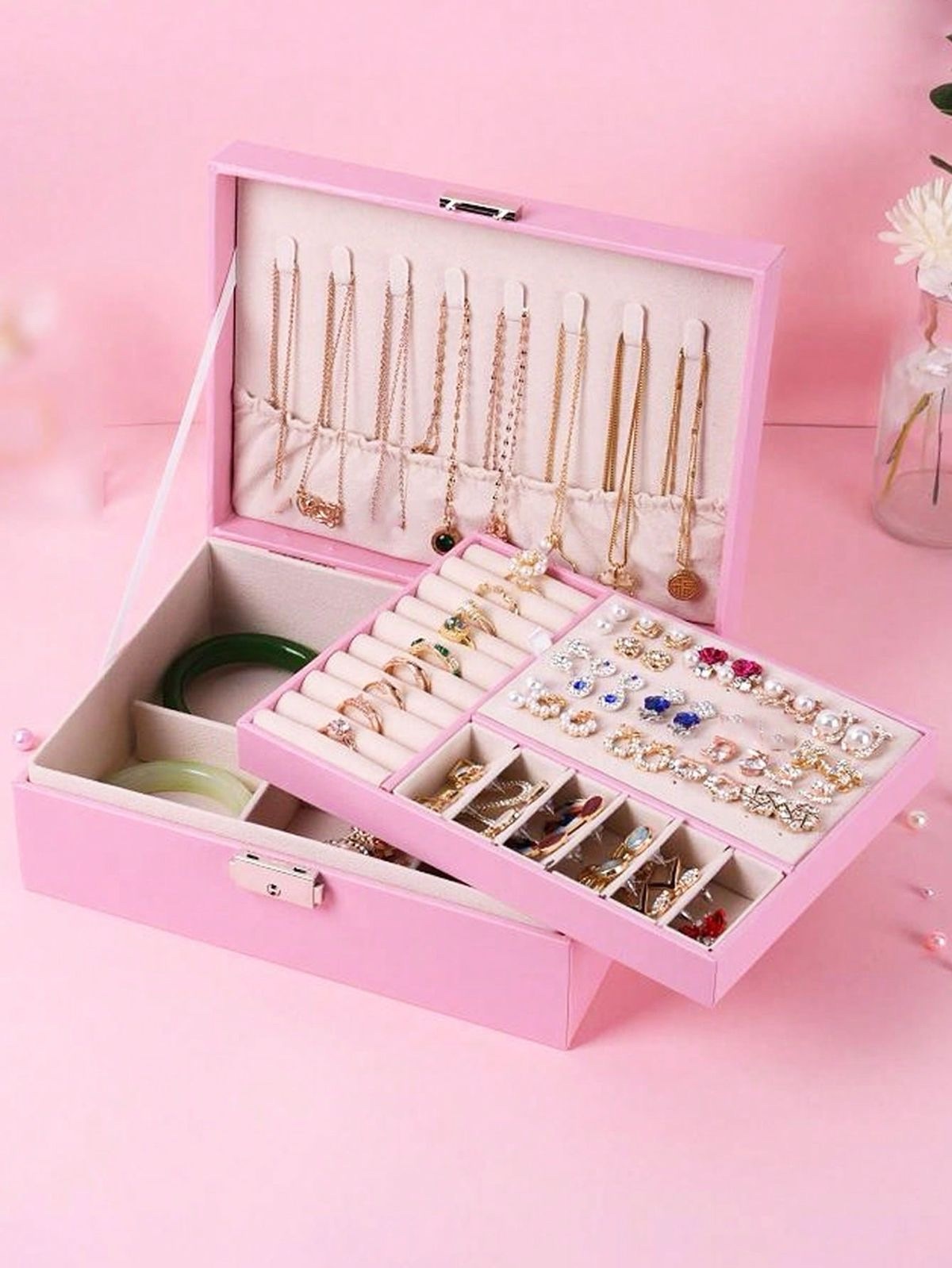 جعبه جواهرات سایز بزرگ ( ۲ طبقه یی) - Image 2